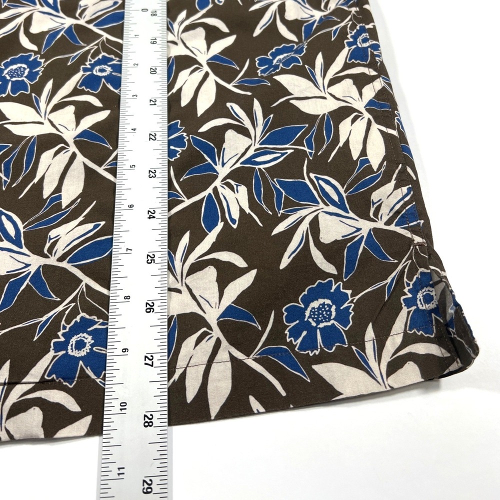 UNTUCKit Aramon Hawaiian Style Button Up Shirt Medium Brown Blue Tropical Summer - Picture 10 of 10